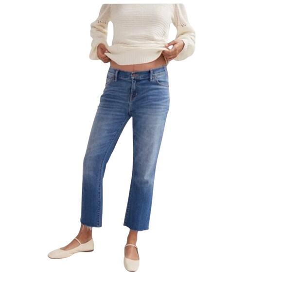 HATCH Collection The Crop Maternity Jeans Raw Hem Indigo Wash Women's Size 29 - Picture 3 of 12